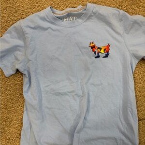 Goat USA Light Blue T-Shirt with Colorful Goat Graphic